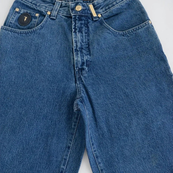 Vintage 80's Number One Trussardi Tapered Leg High Waisted Denim Mom Jeans 30 - Picture 6 of 15